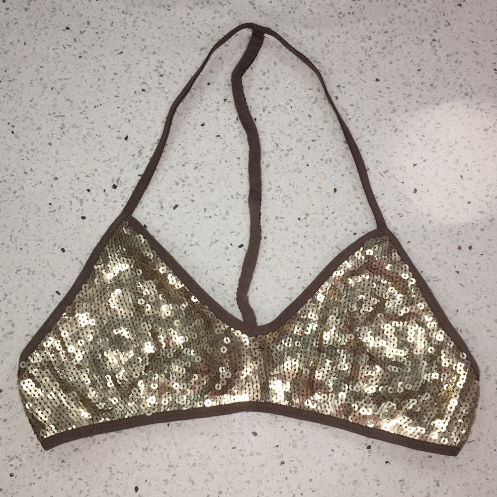 NWOT Gold Sequined Bralette 😘